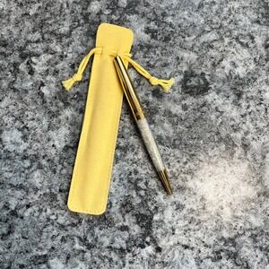 Swarovski Crystalline Ballpoint Pen Unisex OS Gold Clear Crystal Twist Pouch